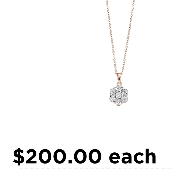 Diamond Brilliance 1/4 Carat T.W. Lab-Created Diamond Flower Pendant - Rose Gold - Picture 3 of 4